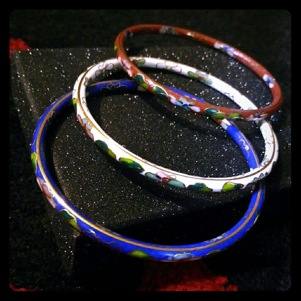 3x Chinese Cloissone Bangles