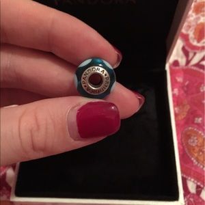 Pandora authentic Murano glass blue hearts