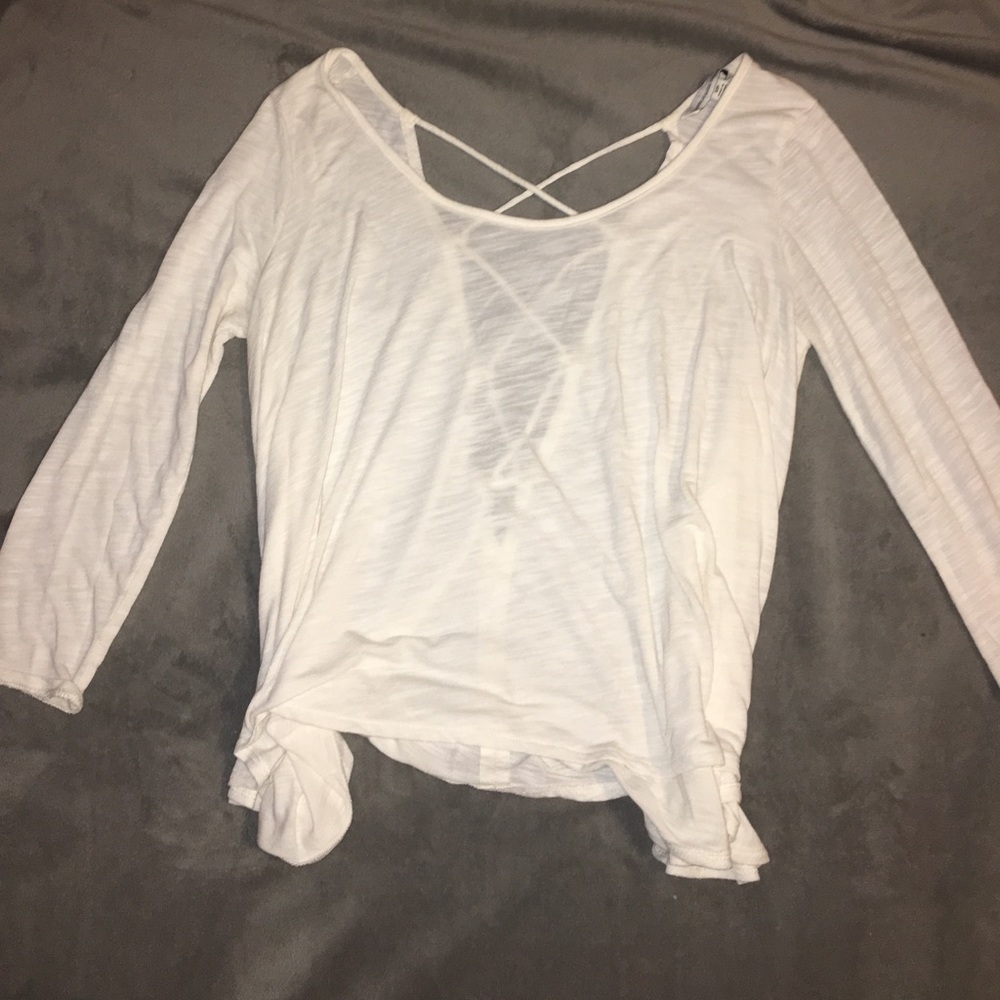 White cut out back shirt