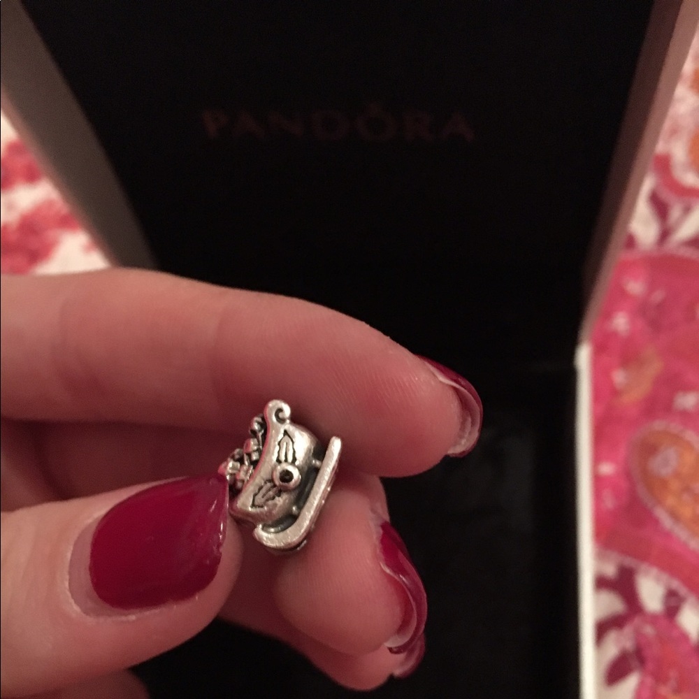 Authentic pandora winter sleigh charm preowned
