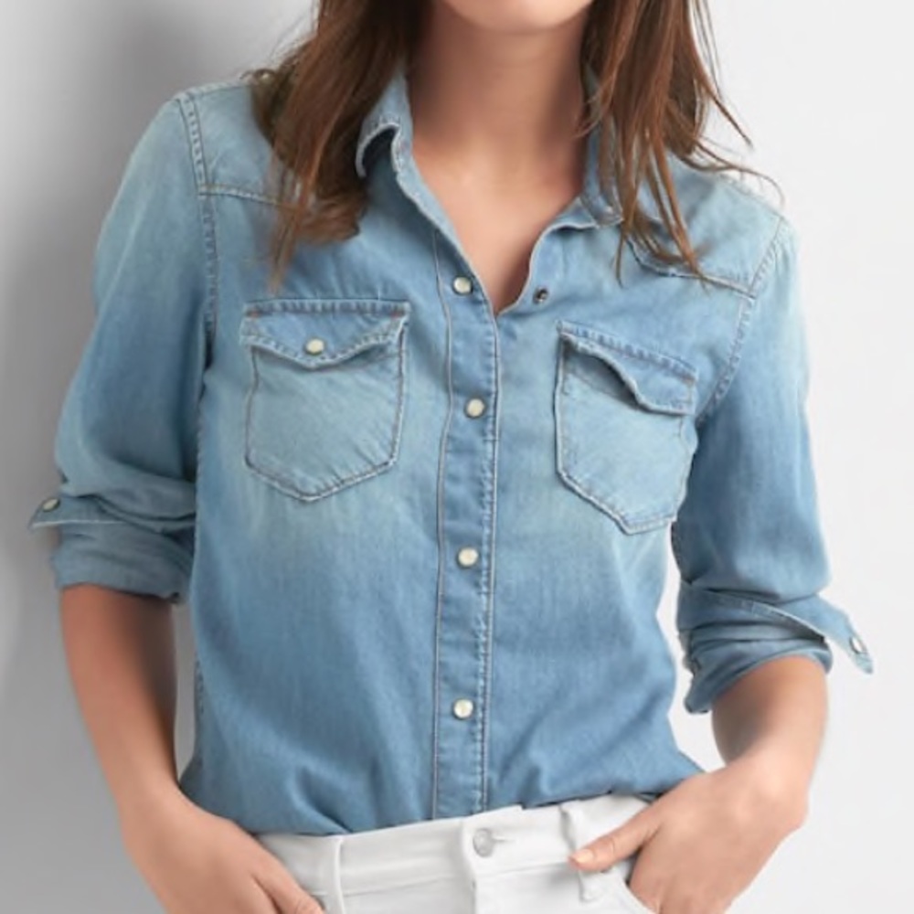 Gap Jean Shirt 1969 Denim Western Shirts