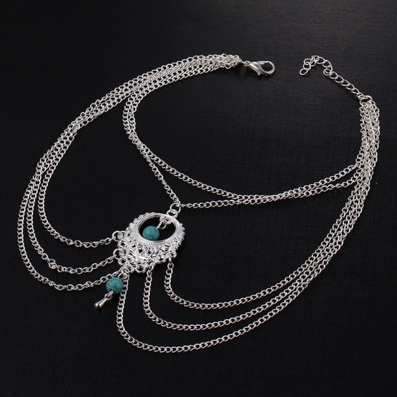 🎈SALE🎈2PC Silver Bohemian Natural Stone Anklets - Picture 3 of 6