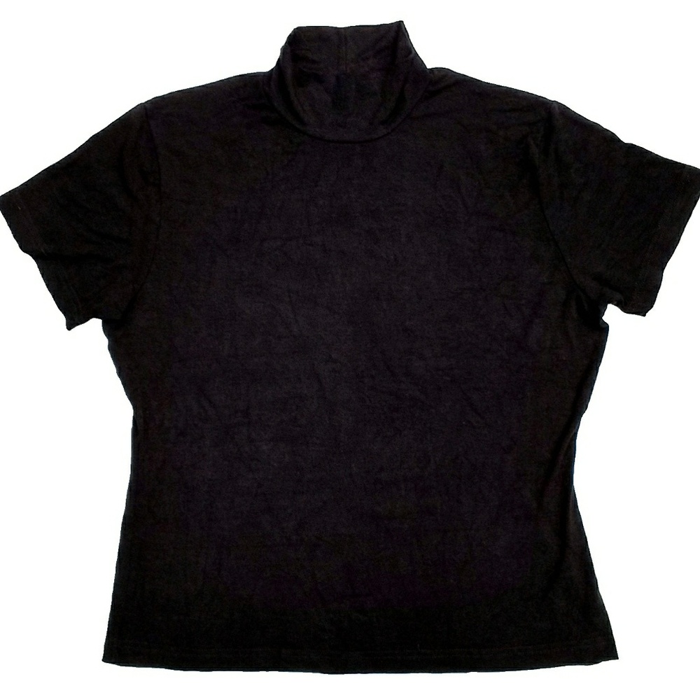 Soft Stretch Black Mock Turtleneck