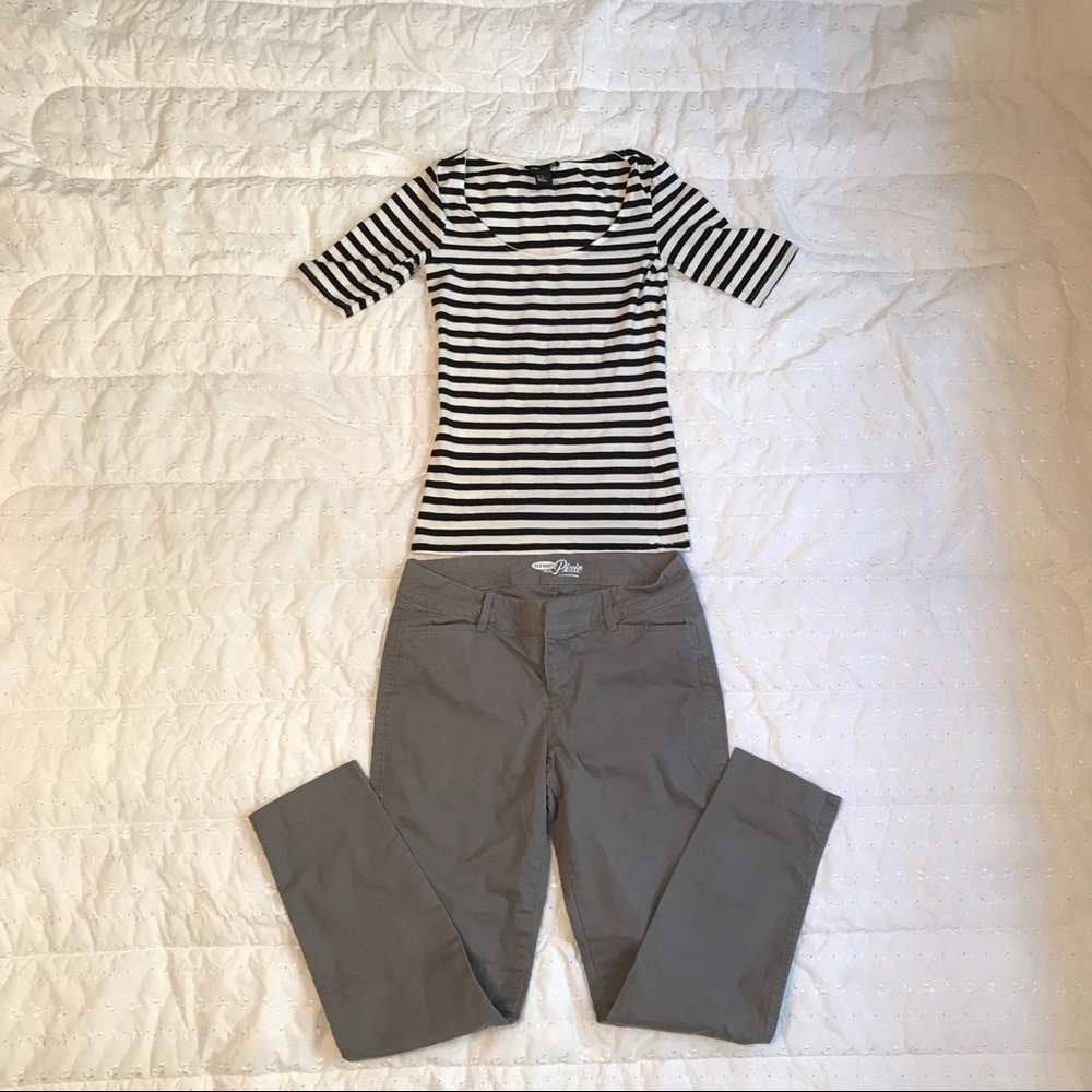 Old navy pixie pNY sz 2 & striped top H&M sz XS
