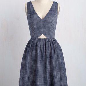 The Fun Has Just Begun Denim Dress Modcloth sz S