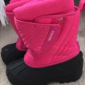 Nautical snow boots for toddlers! Worn twice!