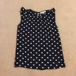 Loft navy and white heart shell