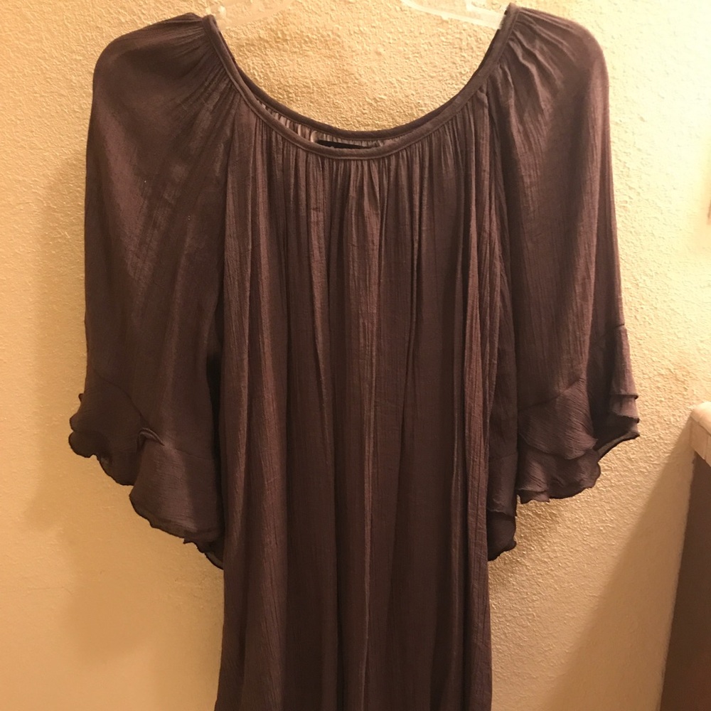 Sassy Bling XL brown lined Top Tunic