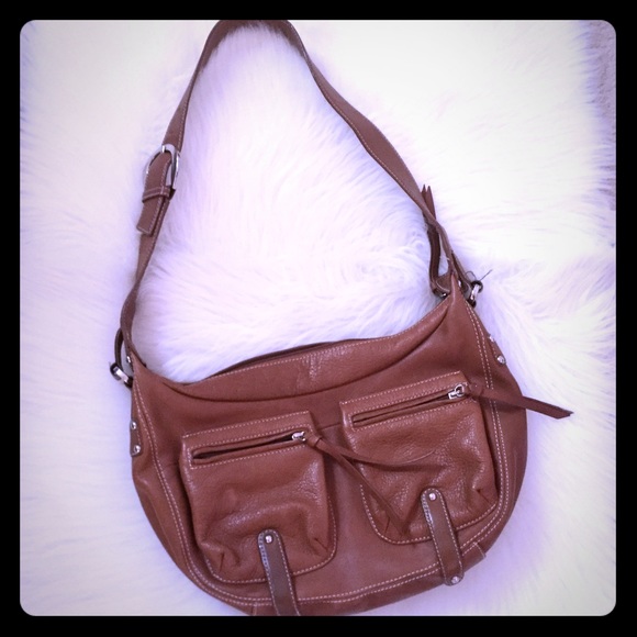 Tignanello Caramel Leather Hobo - Picture 1 of 8