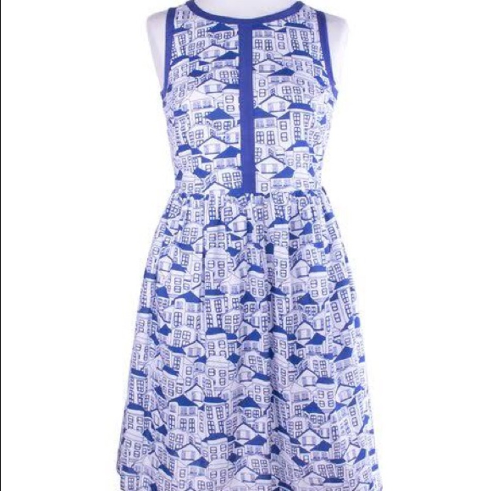 Mata traders Blue Houses Dress