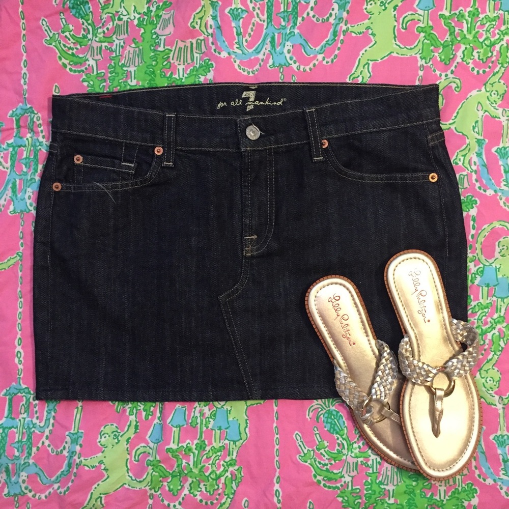EUC 7 For All Mankind Roxanne Jean Skirt Size 30