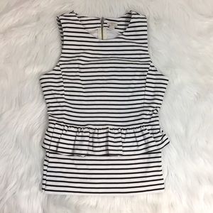 J. Crew sleeveless striped peplum top size S
