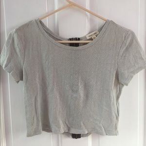 UO Gray Crop Top with Zippered Back