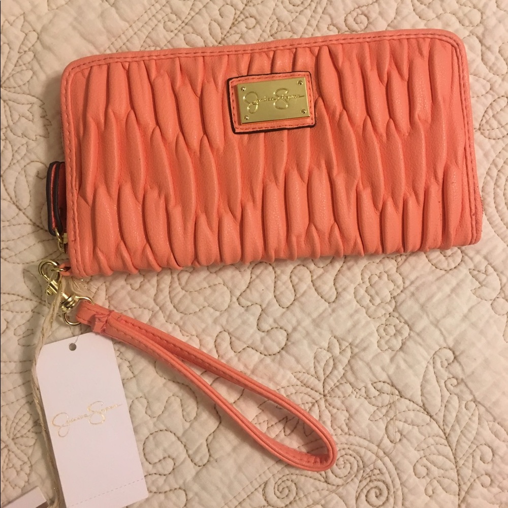 Jessica Simpson Coral Wristlet NWT