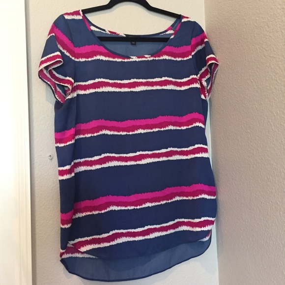 Ann Taylor Striped Short Sleeve Top - Picture 1 of 3