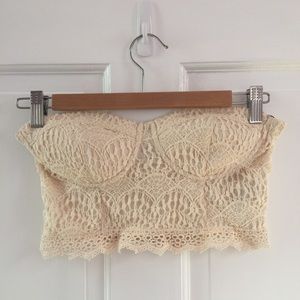 Cream Lace Crop Top / Bralette