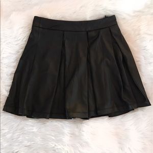 Faux Leather Skater Skirt