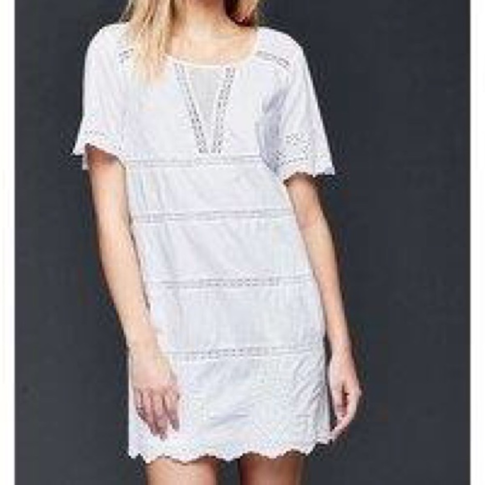 Gap White Eyelet and Mesh Dress