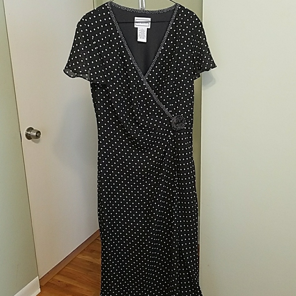 Black and white polka dot maxi