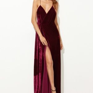 Velvet wrap dress