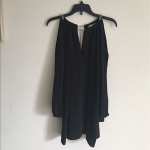 MICHAEL Michael Kors cold shoulder top w/ chain