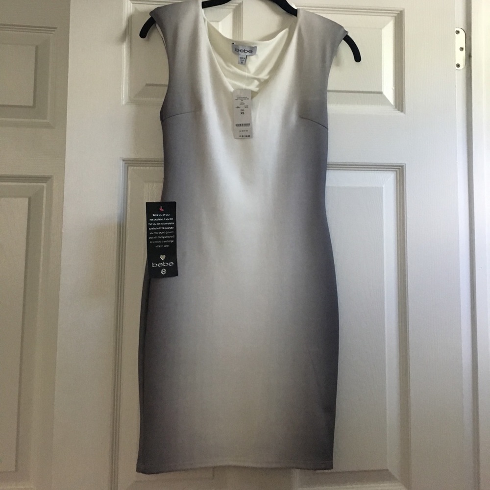 Bebe Grey to Creme Ombre Dress