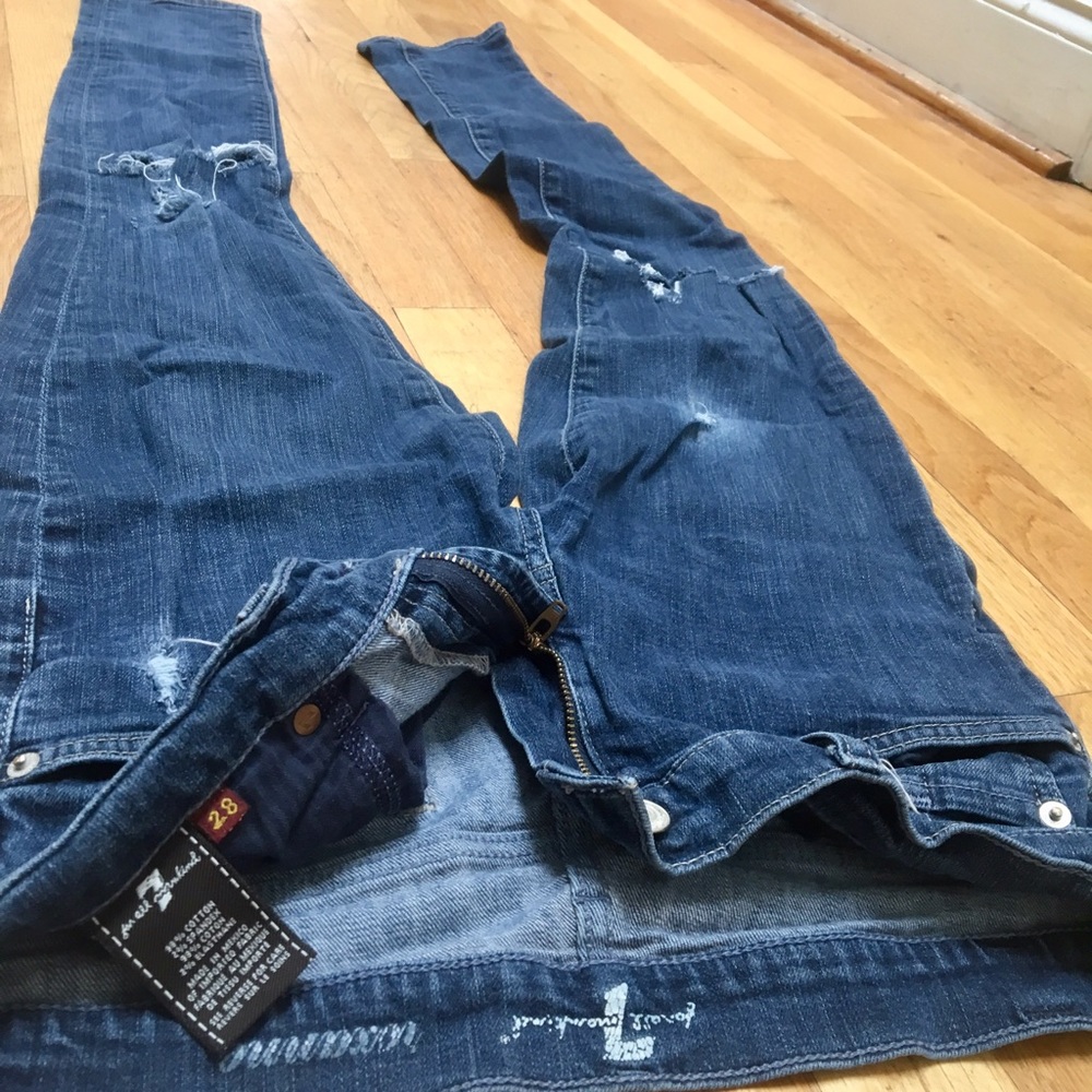 7 For All Mankind Skinny Blue Jeans (Sz 28)