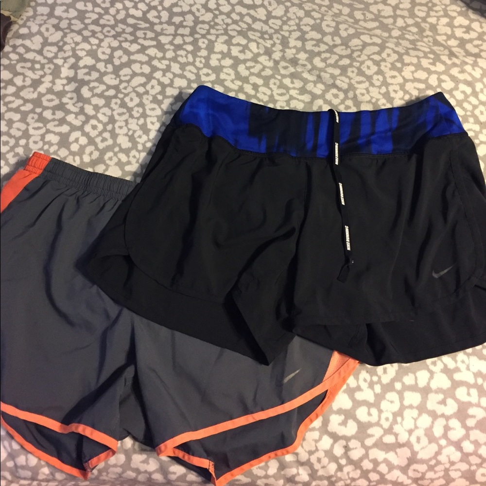 Two Nike dri fit shorts