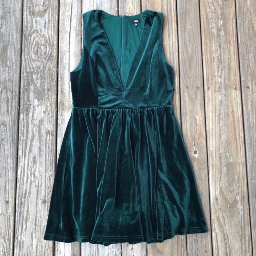 Urban Outfitters Velvet Plunging Mini Dress