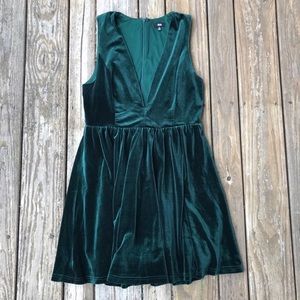 Urban Outfitters Velvet Plunging Mini Dress