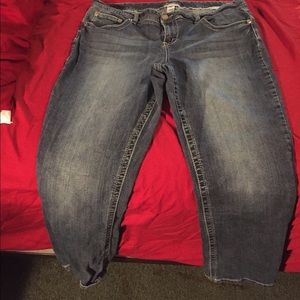 Maurice's brand blue jeans
