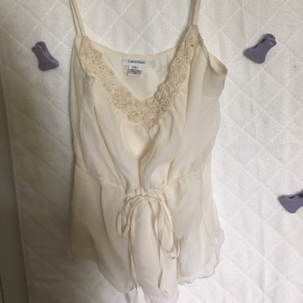 Calvin Klein silk ivory tank, Gorgeous.