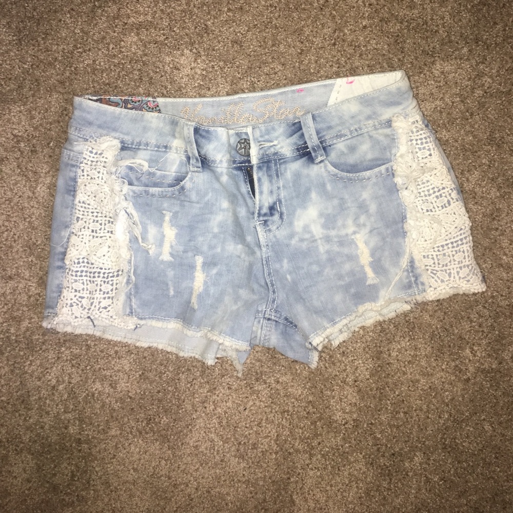 Light wash shorts