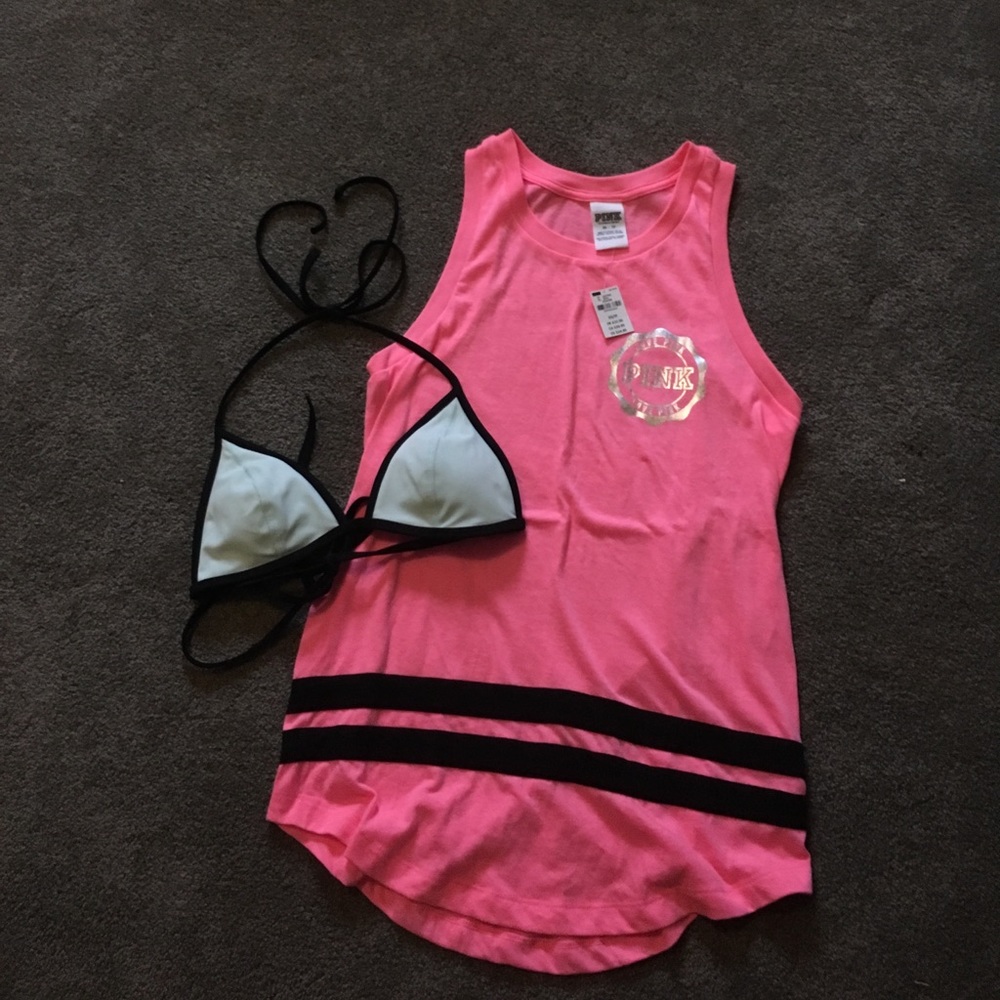 Triangle swim top and tank top set