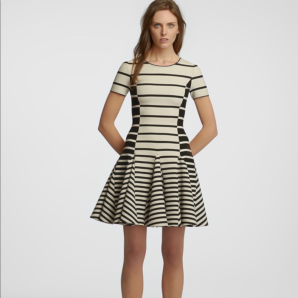 Halston Heritage striped midi dress