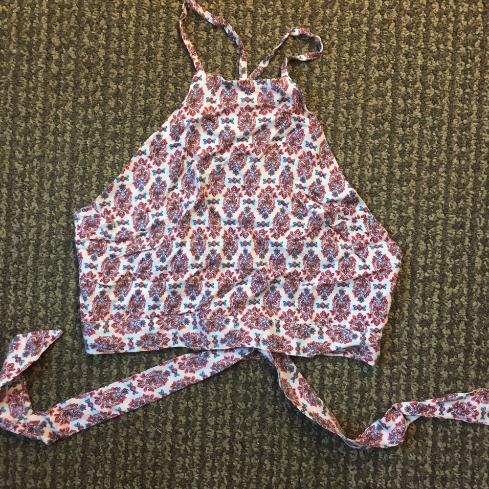 cross back patterned crop top
