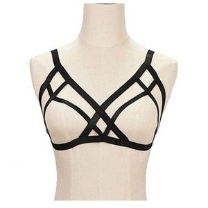 Strappy harness bra, body cage