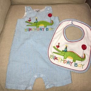 Mudpie birthday boy 🎉 outfit and bib