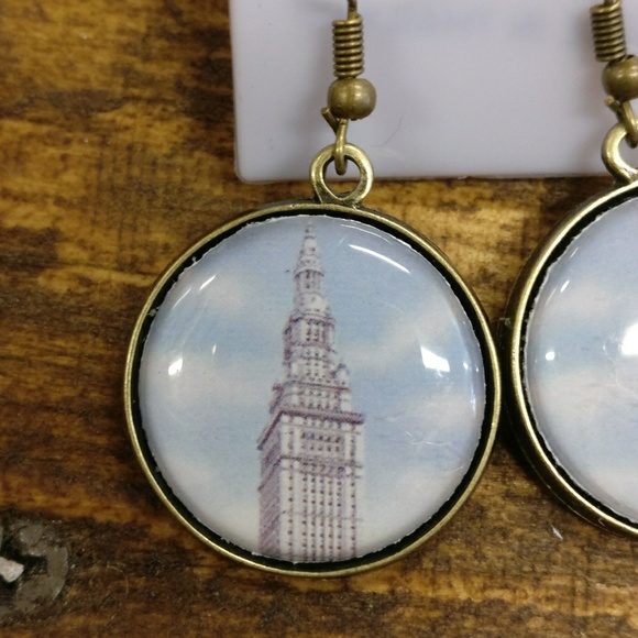 CLE Threads Jewelry - Cleveland Terminal Tower "Blue Sky" Earrings CLE Threads Jewelry - Cleveland Terminal Tower "Blue Sky" Earrings