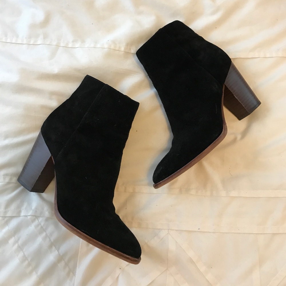 Sam Edelman black suede heeled ankle boots
