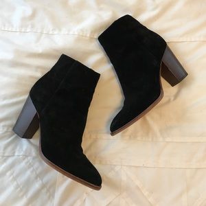 Sam Edelman black suede heeled ankle boots