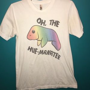 oh, the hue-manatee rainbow printed shirt