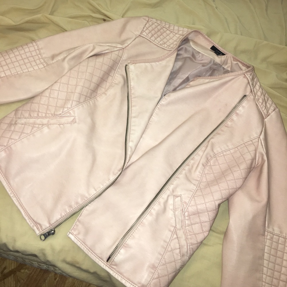 Pink leather jacket