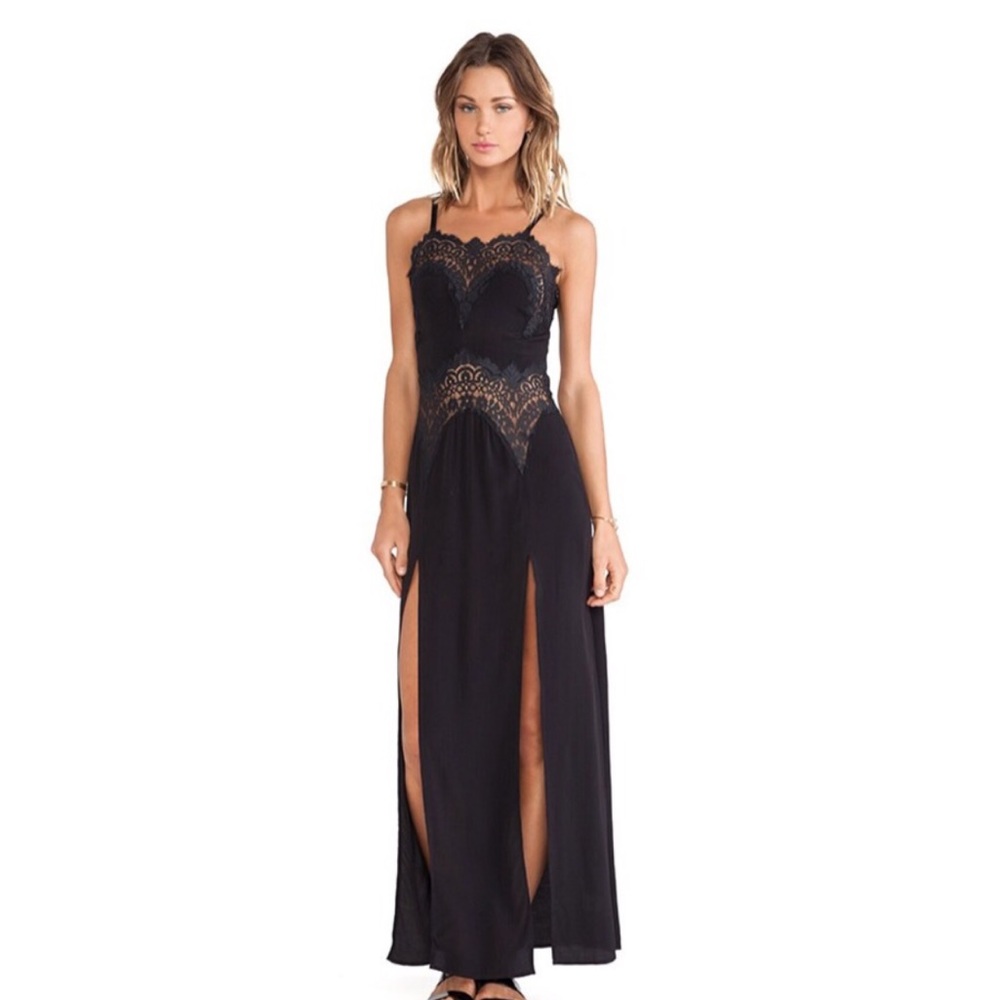 For love and lemons black lace maxi dress!