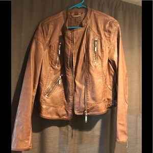 Brown leather jacket
