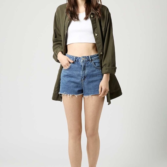 Topshop Pants - Topshop Moto MOM high waisted Denim shorts cut off