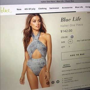 planet blue blue life one piece swimsuit