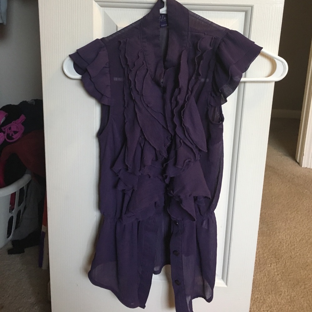 Purple Button Up Blouse