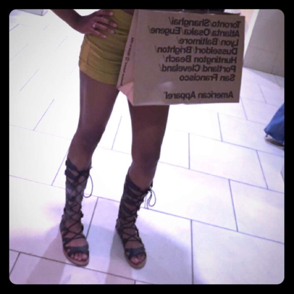 Black gladiator sandals. Size 7
