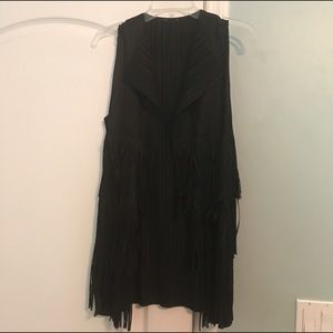 Chico's Black Fringe vest* EUC